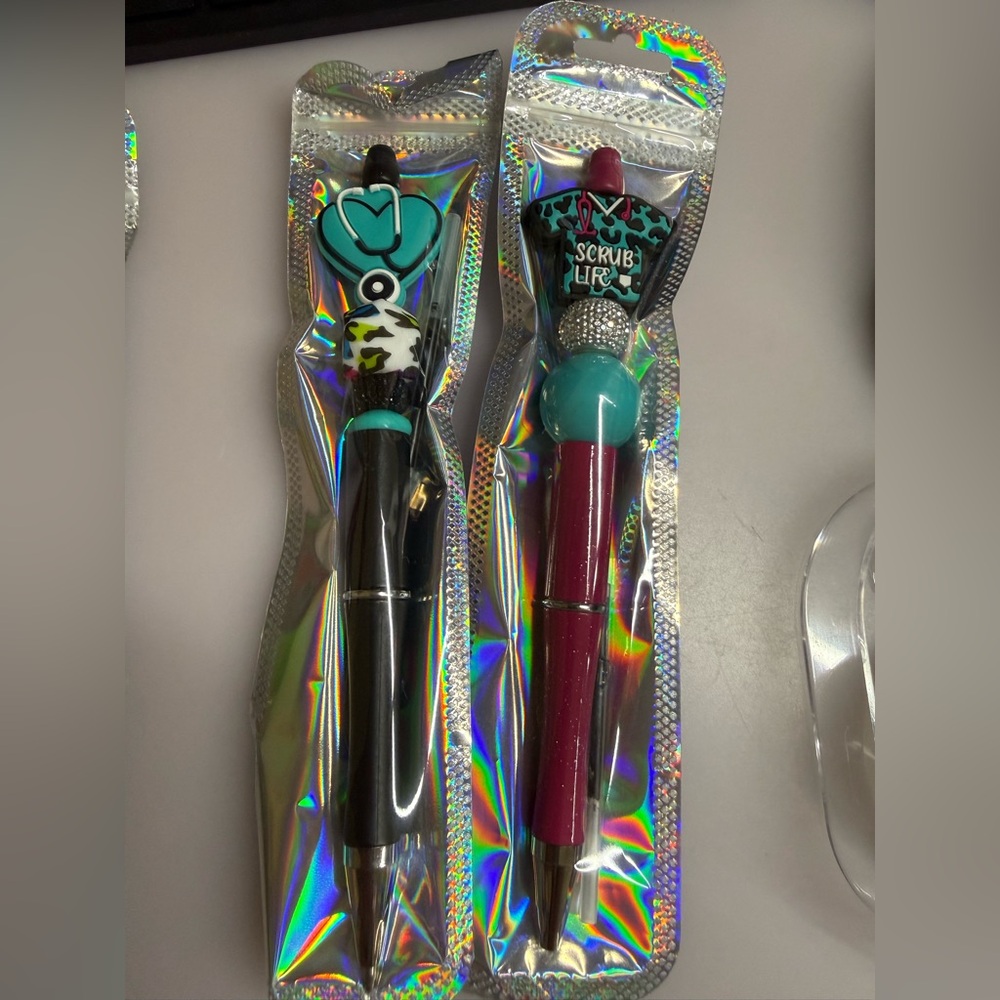 Cute Heart Top Gel Pen Set - Teal, Black, Maroon